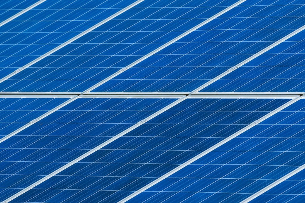 a close up of a solar panel on a building.