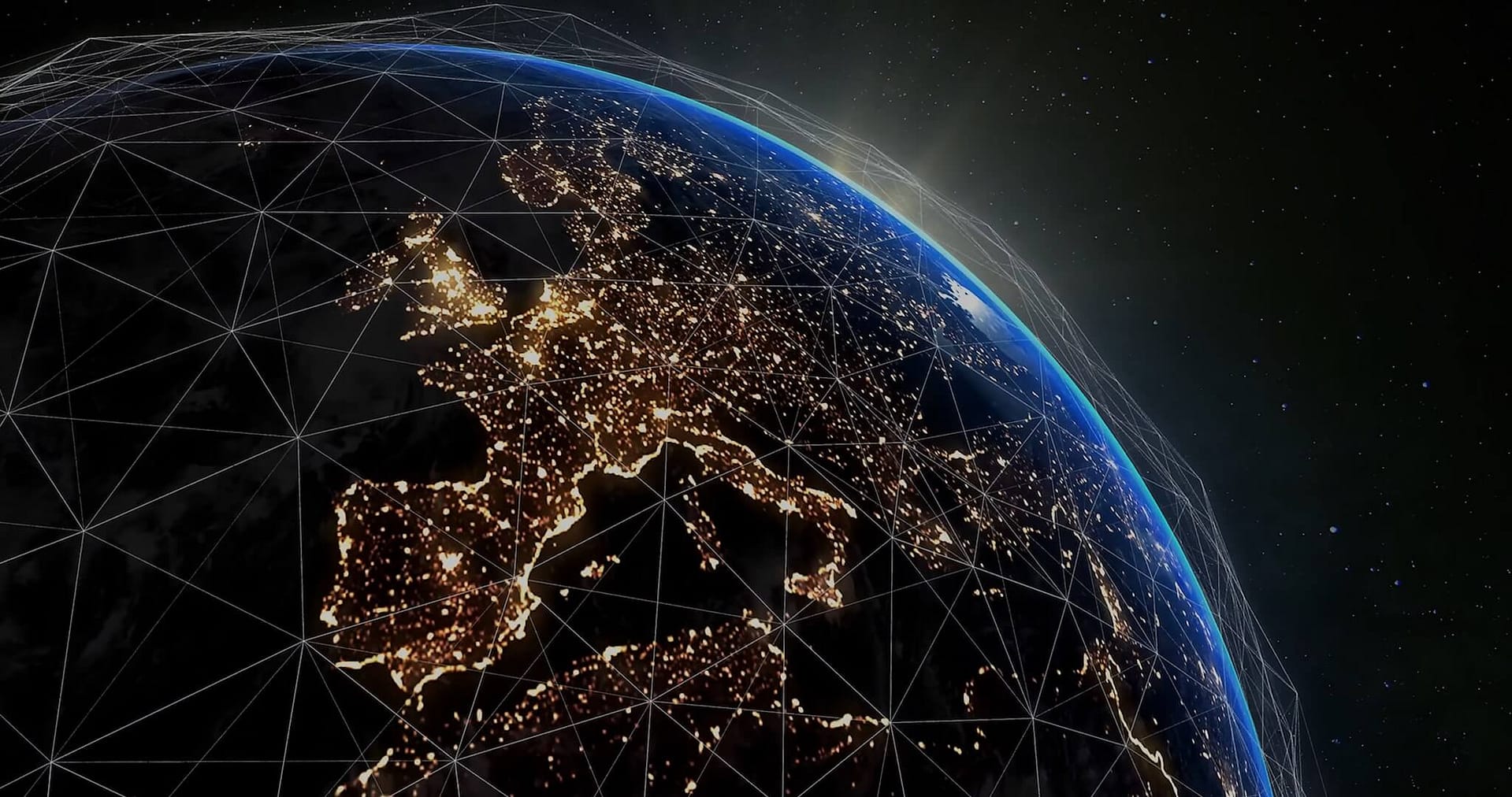 a picture of the earth taken from space at night.